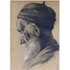 Image 2 : Framed charcoal and pastel portrait of a elderly gentleman signed by artist (?) 11" X 8"