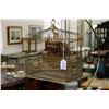Image 2 : Antique Hendryx brass bird cage circa 1900, with stand