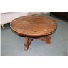 Image 1 : Medieval influenced 39" diameter round coffee table with hand hammered decoration