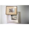 Image 1 : Framed painting on silk titled "Original Road, Beethoven Hohnhaus (?)" plus a coloured etching label