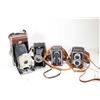 Image 1 : Selection of vintage cameras including Polaroid Land camera model 95A, Kodak Tourist, Super Ricohfle
