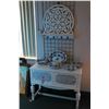 Image 1 : Country kitchen style single drawer console table and a wall hanging shelf with coat hooks and mirro