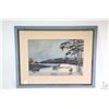 Image 1 : Framed original watercolour painting of a lake and shoreline signed by artist T. L. Crossley 1945, 1