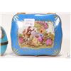 Image 2 : Blue porcelain Sevres style lidded jewellery casket with hand painted gilt detailing and a Meissen s
