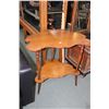 Image 1 : Antique quarter cut oak two tier nouveau influenced occasional table on delicate reeded supports
