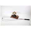 Image 1 : Antique Morse code telegraph with bell enunciator and an antique carpet beater