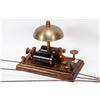 Image 2 : Antique Morse code telegraph with bell enunciator and an antique carpet beater