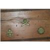 Image 2 : Antique walnut coal hod adorned with brass military insignia