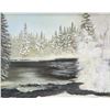 Image 2 : Framed original oil on board painting titled on verso "Falls and labelled on verso "Winter Wonder" b