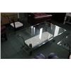 Image 1 : Three piece parlour set with metal bases and bevelled glass tops