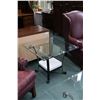 Image 2 : Three piece parlour set with metal bases and bevelled glass tops