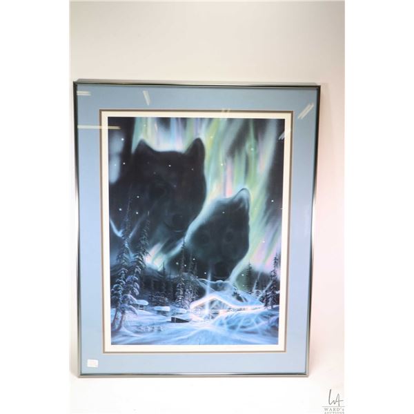 Two framed prints including  Working Together  by Don Cardinal and limited edition  Line Camp  penci