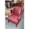 Image 2 : Pair of matching burgundy wing back chairs by Baltzan