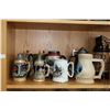 Image 2 : Shelf lot of collectible beer steins, some with pewter lids etc. Note: Not available for shipping. L