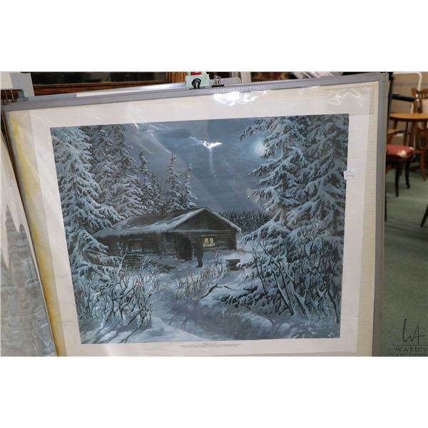 Five unframed wilderness scenes including three limited edition pencil signed prints by Don Ningewan