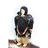 Image 2 : Selection of Inuit handiwork including wool doll with baby and seal skin boots 10" in height, sealsk