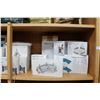 Image 2 : Shelf lot of Dept. 56 winter village miniature accessories including fountain, hedges, creek, tress,