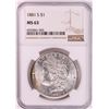Image 1 : 1881-S $1 Morgan Silver Dollar Coin NGC MS63 Nice Toning