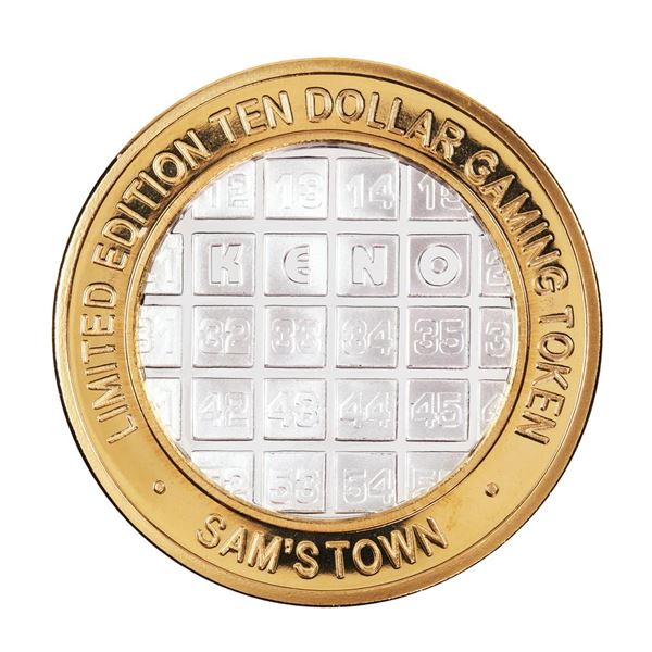 .999 Silver Sam's Town Las Vegas, Nevada $10 Limited Edition Casino Gaming Token