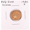 Image 1 : 1925 $2 1/2 Indian Head Quarter Eagle Gold Coin