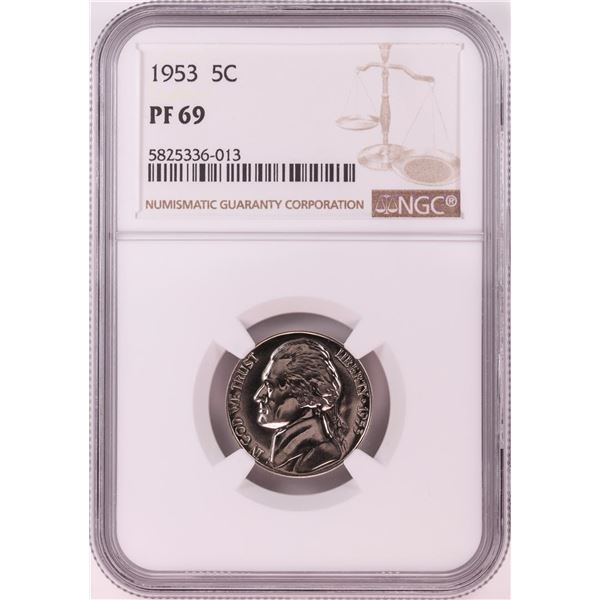 1953 Proof Jefferson Nickel Coin NGC PF69