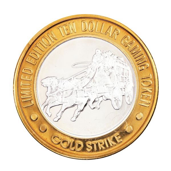 .999 Fine Silver Gold Strike Jean, Nevada $10 Limited Edition Casino Gaming Token