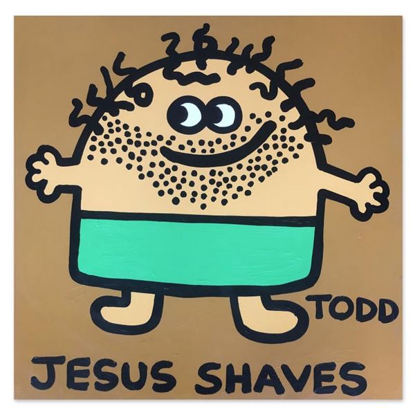 Todd Goldman "Jesus Shaves" Original Acrylic On Canvas