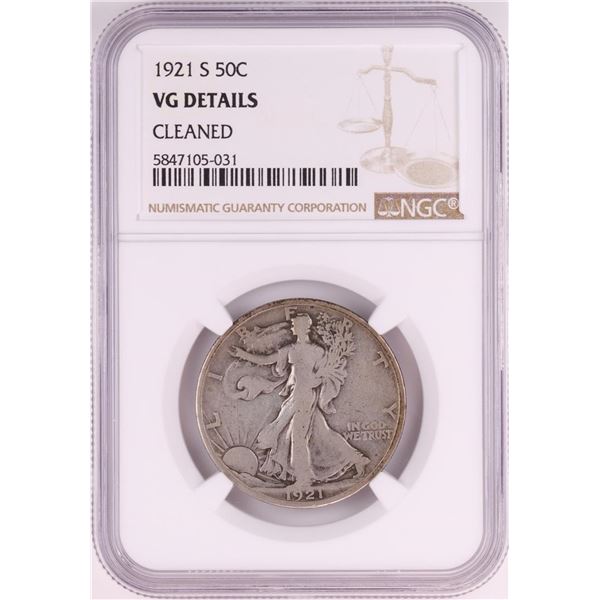1921-S Walking Liberty Half Dollar Coin NGC VG Details