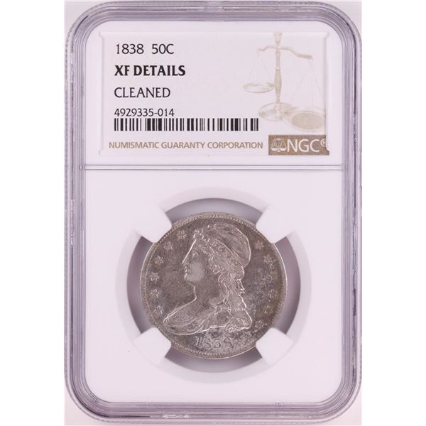 1838 Capped Bust Half Dollar Coin NGC XF Details