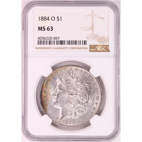 1884-O $1 Morgan Silver Dollar Coin NGC MS63 Great Toning