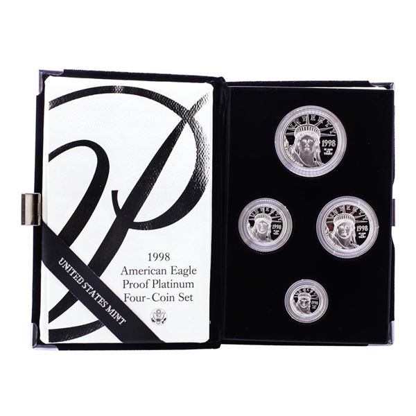 1998-W Proof Platinum American Eagle (4) Coin Set with Box & COA