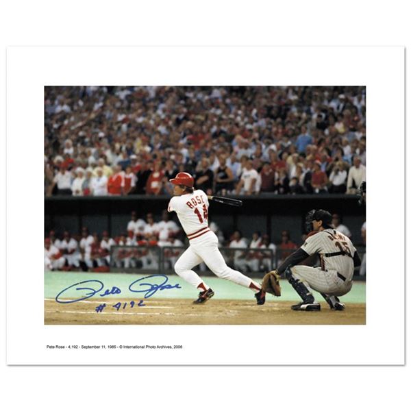 Archival Photograph "Pete Rose 4192" With Pete Rose Signature
