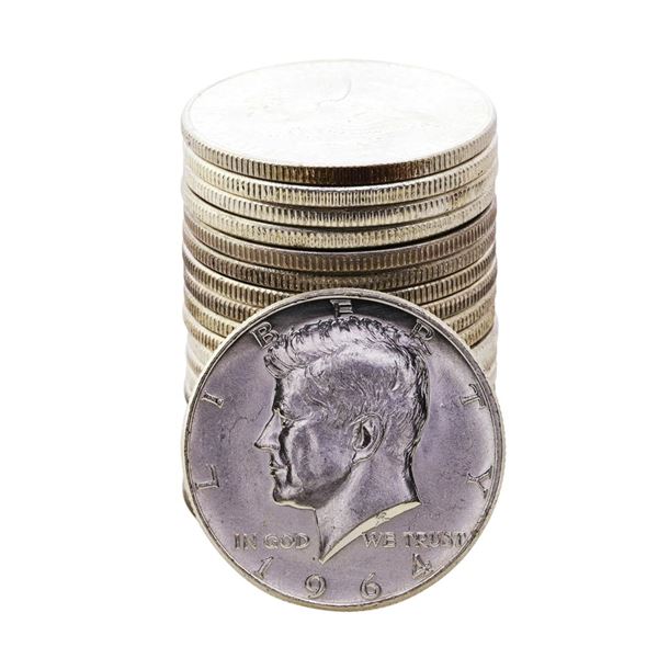 Roll of (20) Brilliant Uncirculated 1964 Kennedy Half Dollar Coins