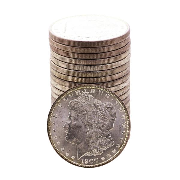Roll of (20) Brilliant Uncirculated 1900 $1 Morgan Silver Dollar Coins