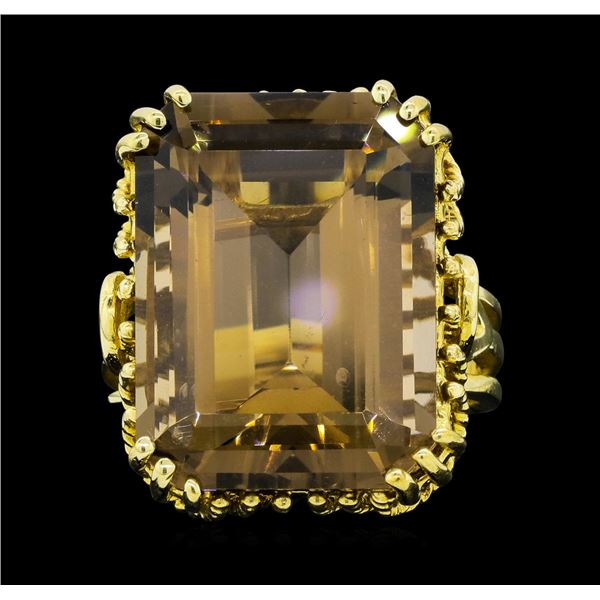 10KT Yellow Gold Ladies 21.00 ctw Smoky Quartz Ring