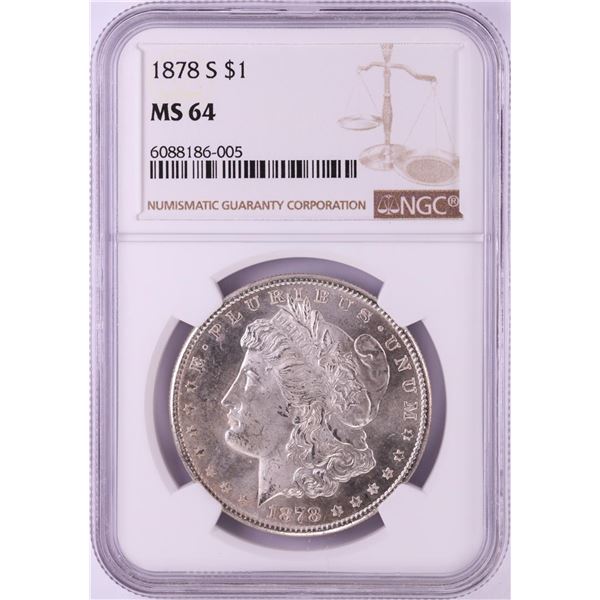 1878-S $1 Morgan Silver Dollar Coin NGC MS64