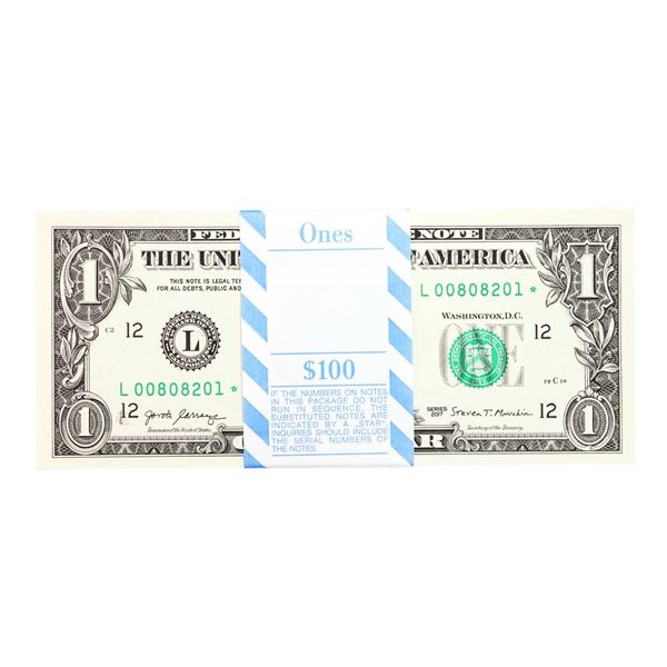Pack of (100) Consecutive 2017 $1 Federal Reserve STAR Notes San Francisco