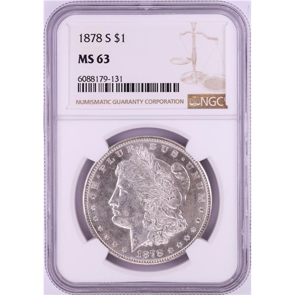 1878-S $1 Morgan Silver Dollar Coin NGC MS63