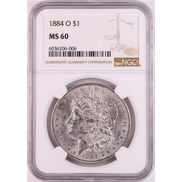 1884-O $1 Morgan Silver Dollar Coin NGC MS60 Nice Toning