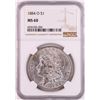 Image 1 : 1884-O $1 Morgan Silver Dollar Coin NGC MS60 Nice Toning