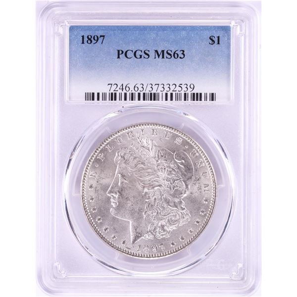 1897 $1 Morgan Silver Dollar Coin PCGS MS63