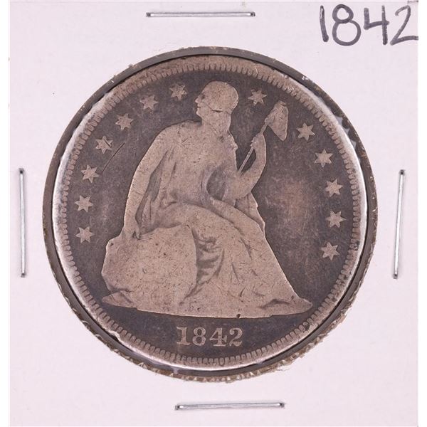 1842 $1 Seated Liberty Silver Dollar Coin