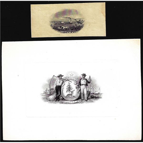 Lot of (2) 1800's Vignette from Original Proof Plates