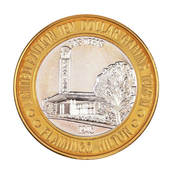 .999 Silver Flamingo Hilton Las Vegas, Nevada $10 Casino Limited Edition Gaming Token