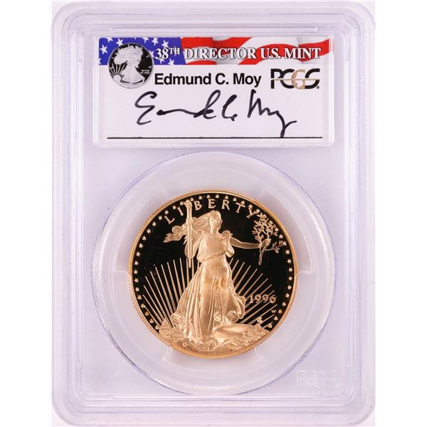 1996-W $50 Proof American Gold Eagle Coin PCGS PR70DCAM Edmund C. Moy Signature