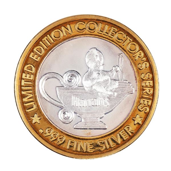 .999 Silver Harrah's Casino Reno Nevada $10 Casino Limited Edition Gaming Token