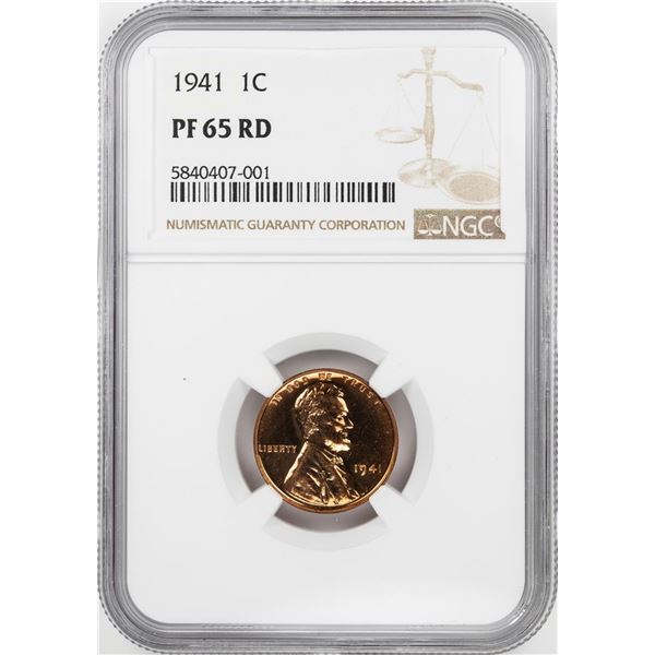 1941 Proof Lincoln Wheat Cent Coin NGC PF65RD