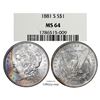 Image 1 : 1881-S $1 Morgan Silver Dollar Coin NGC MS64 Amazing Toning