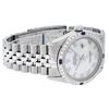 Image 4 : Rolex Men's Stainless Steel MOP Roman 36MM Diamond & Sapphire Datejust Wristwatch