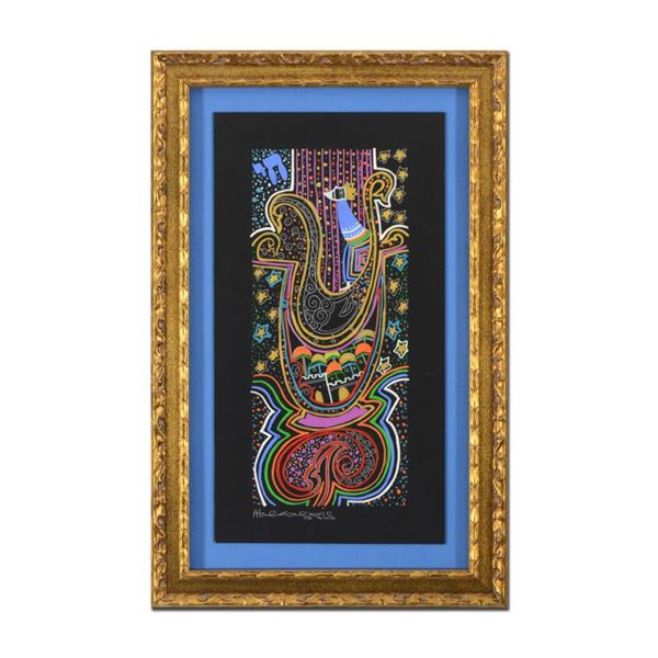 Raphael Abecassis "King David Ii" Original Gouache On Board